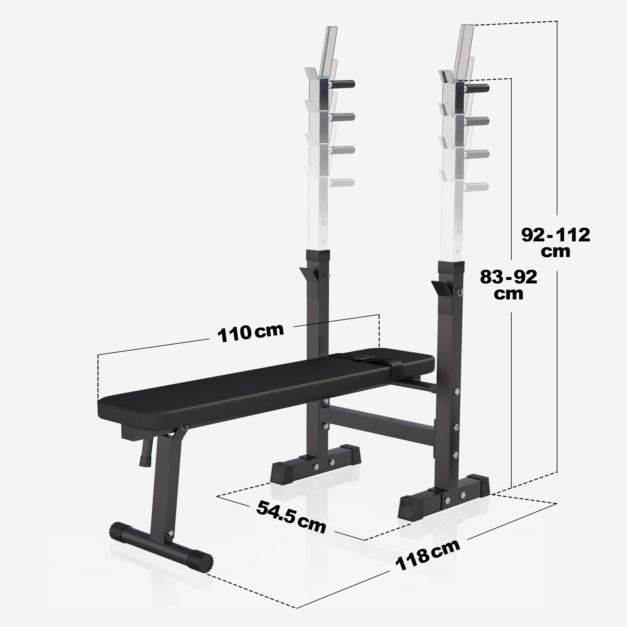 Reguleeritav tõstepink ja kangikomplekt raskustega 100 kg