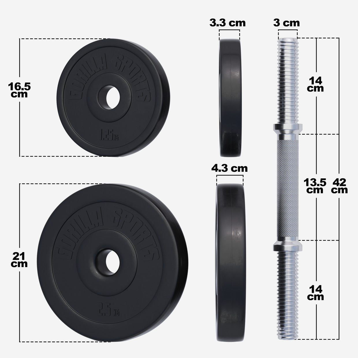 Reguleeritav vinüülist hantlikomplekt 20 kg