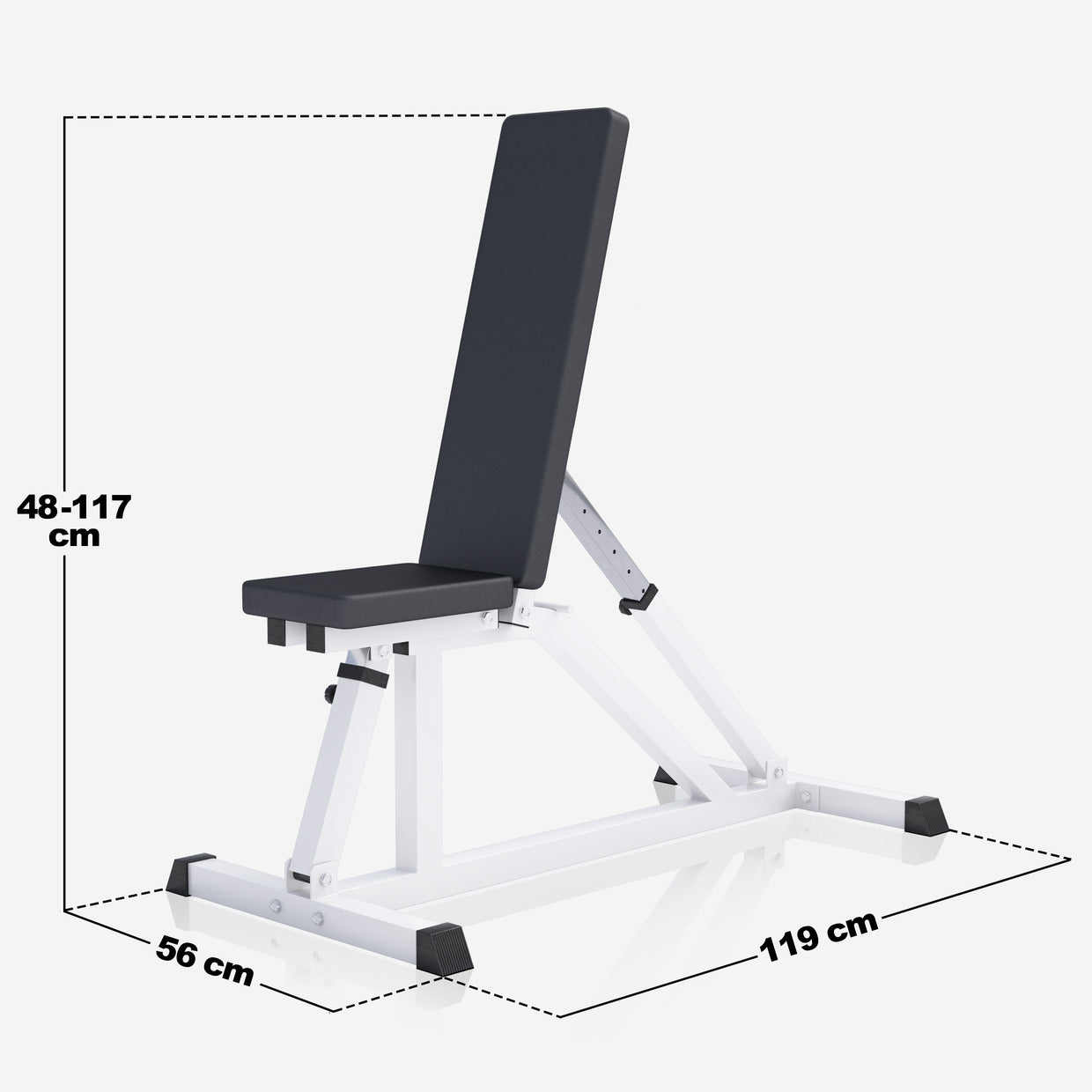 Reguleeritav kaldpink max 200 kg, valge