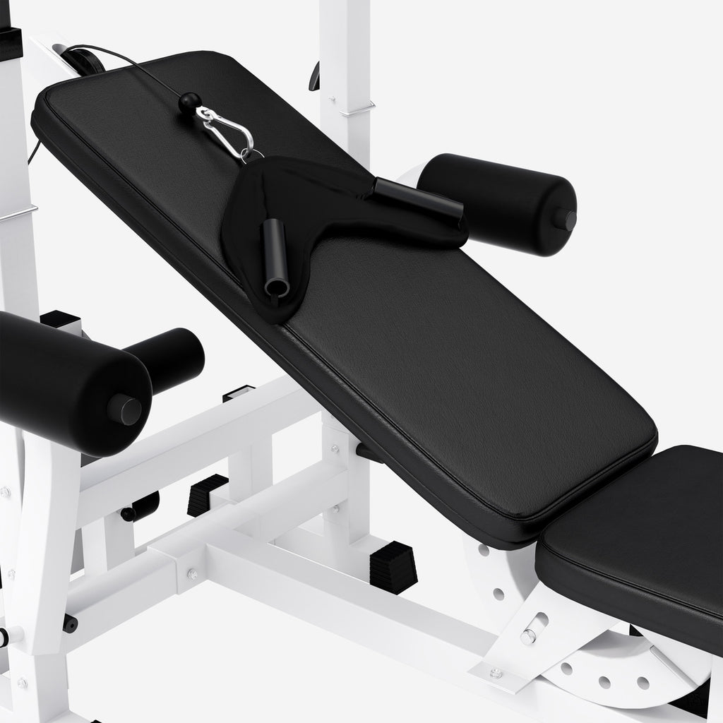 Reguleeritav multifunktsionaalne treeningpink max 280 kg, valge