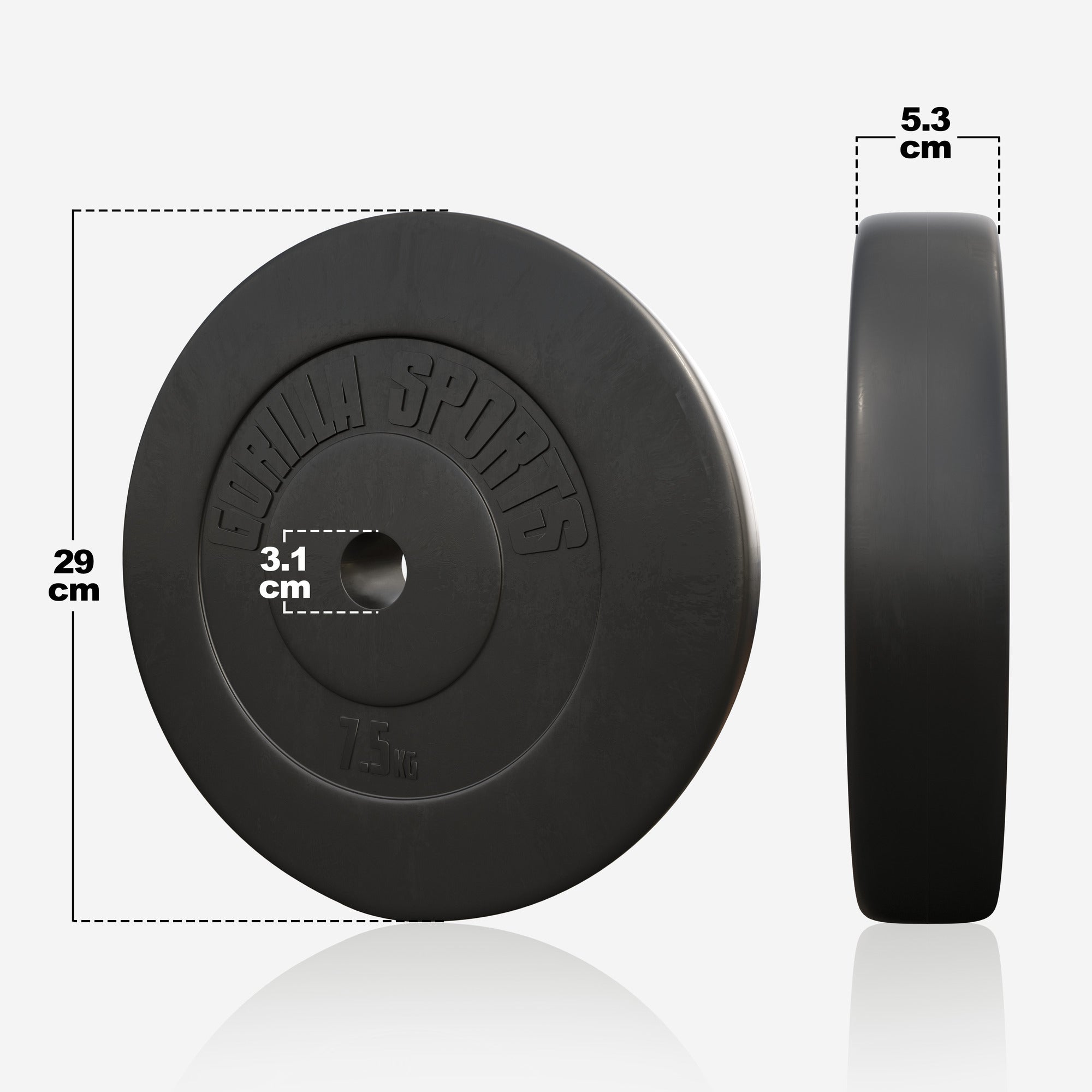 Vinüülraskuskettad 4 x 7,5 kg, 30 mm