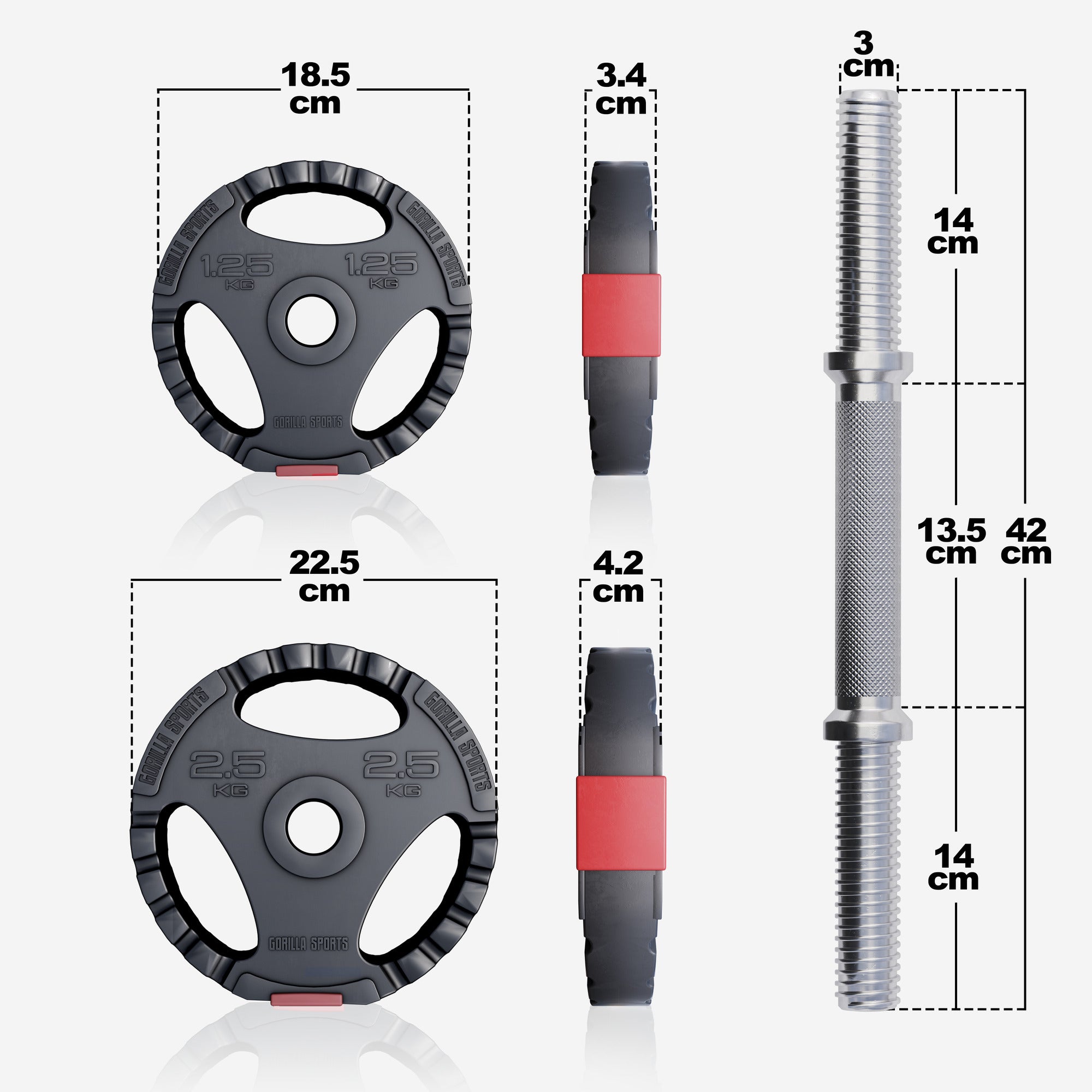 Vinüül Tri Grip hantlikomplekt 30 kg, 30mm