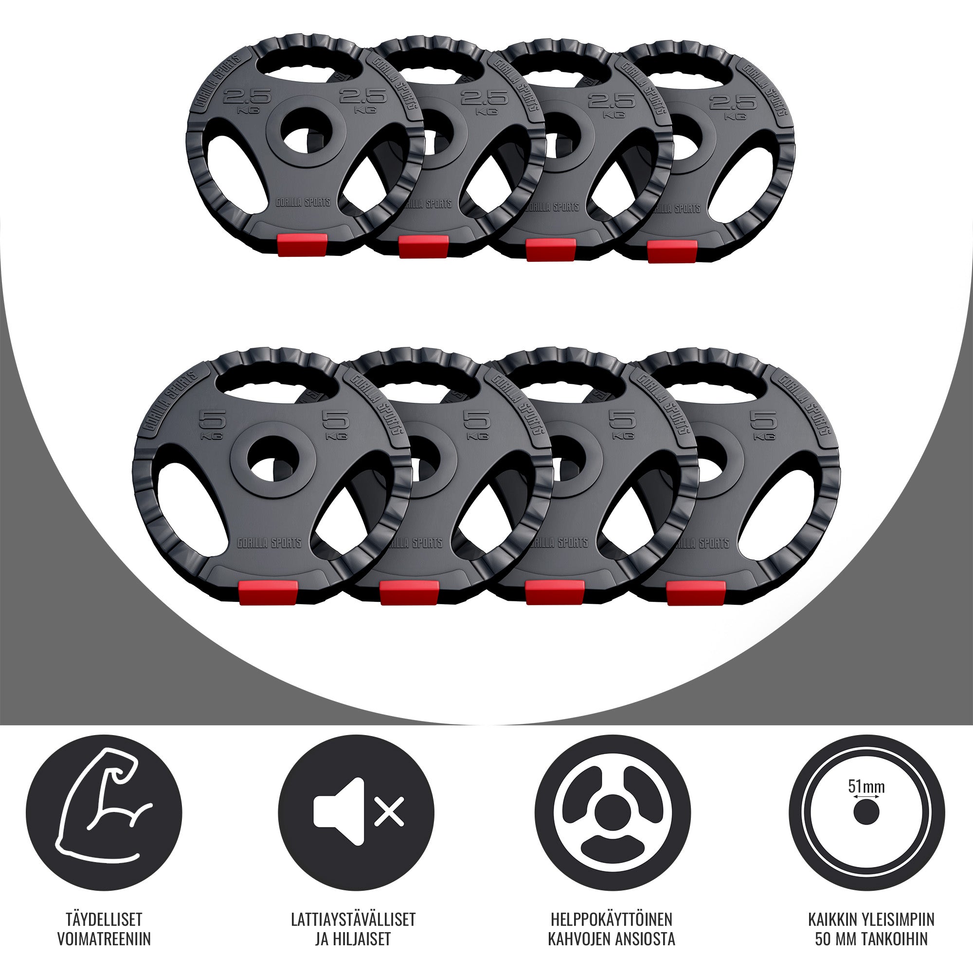 Tri Grip raskusketaste komplekt 30 kg 50/51 mm