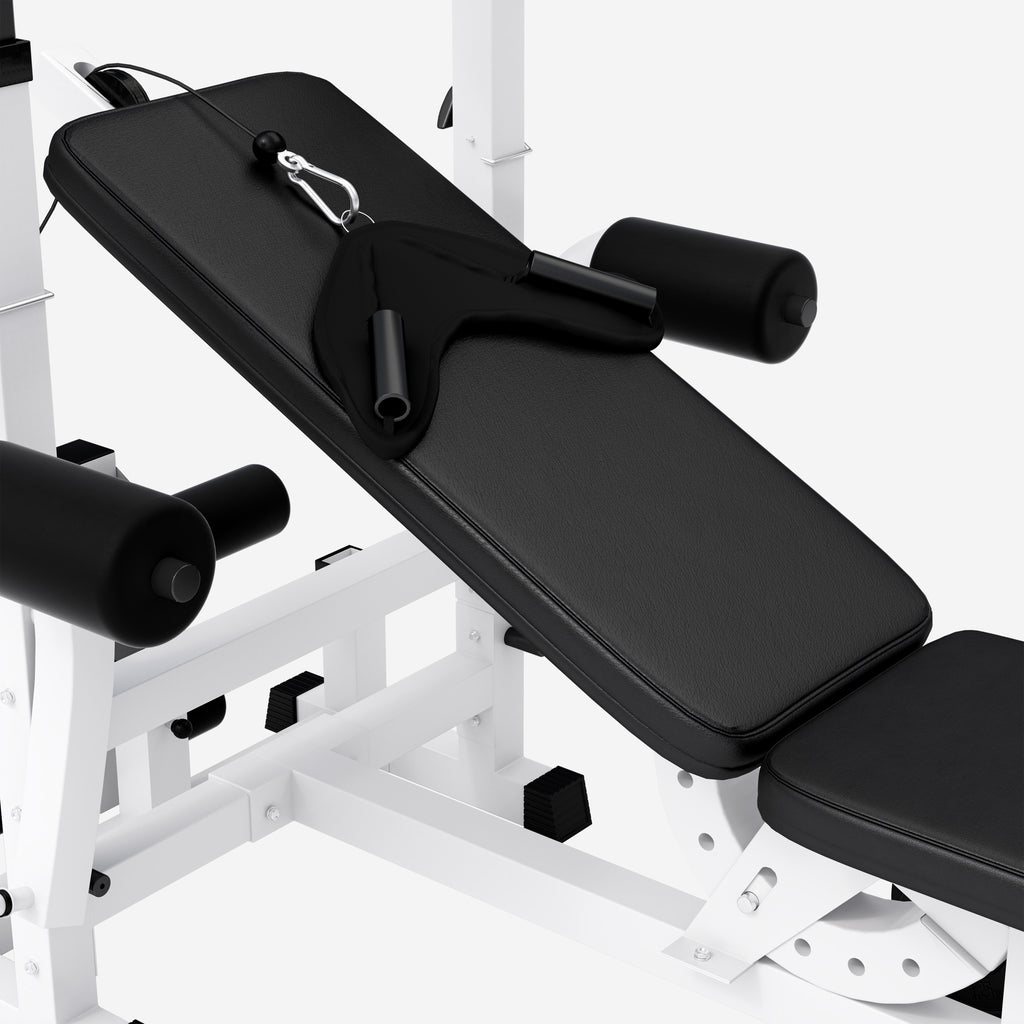Mitmekülgne jõutreeningupink + kangikomplekt 108 kg