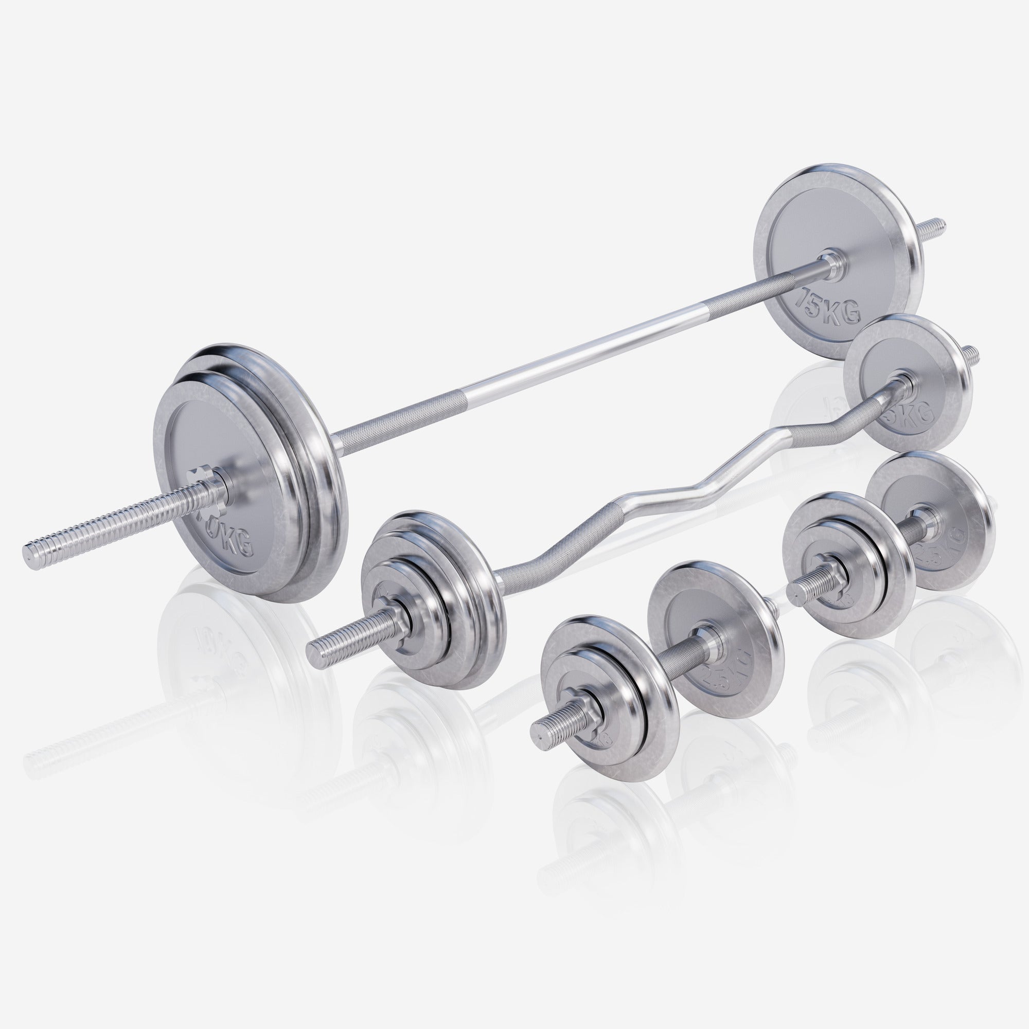 Mitmekülgne jõutreeningupink + kangikomplekt 108 kg