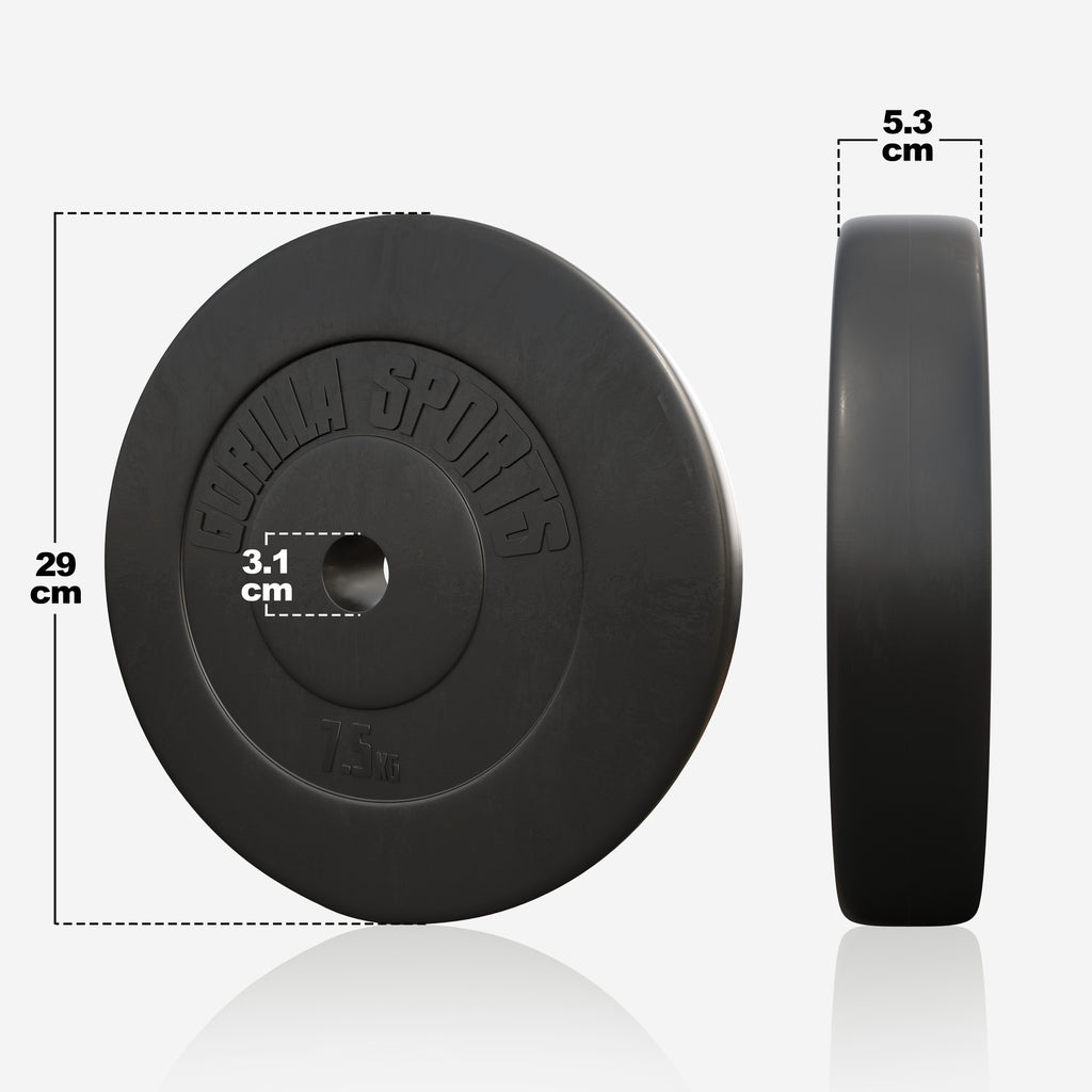 Vinüülkattega raskusketas 7,5 kg 30 mm