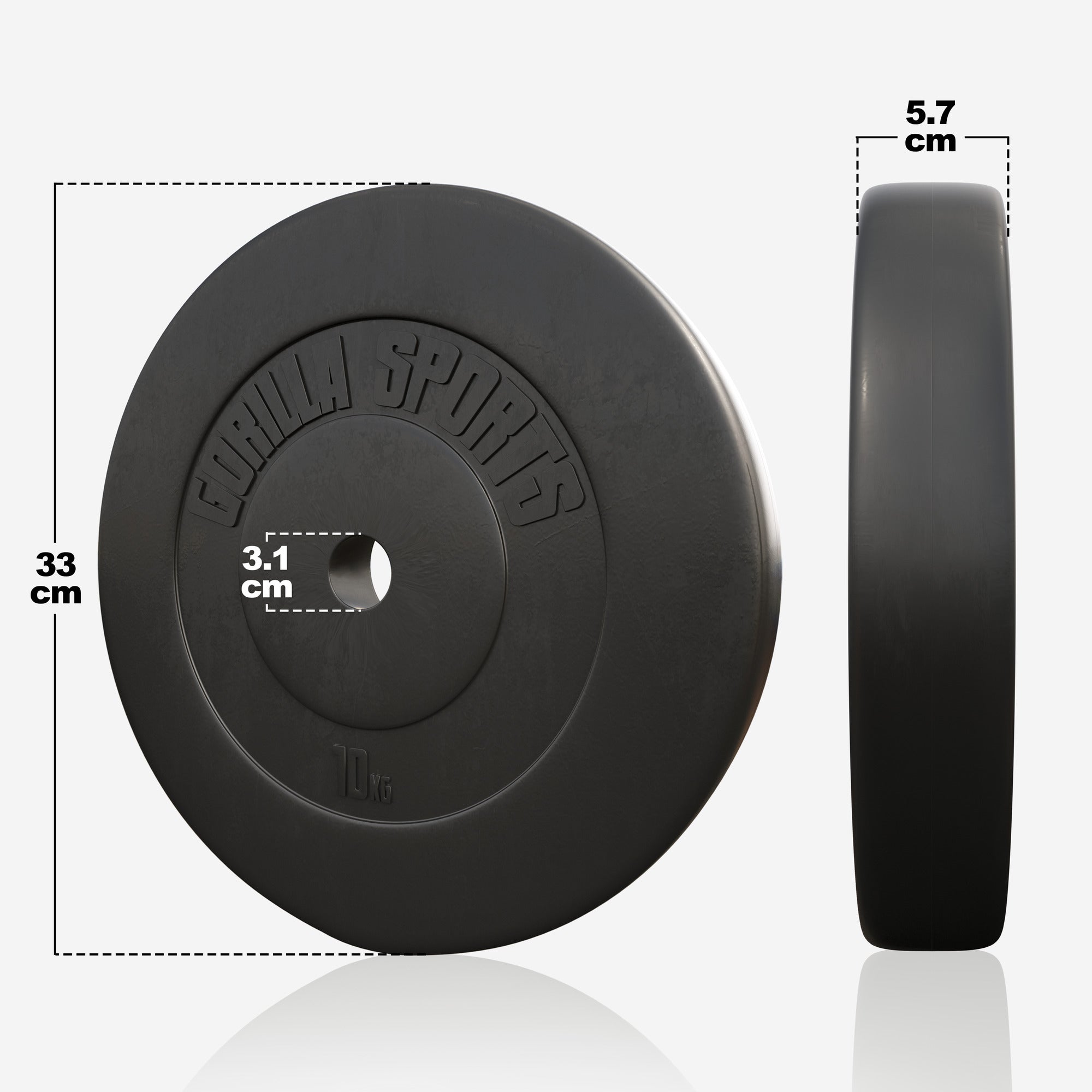 Vinüülkattega raskusketas 10 kg 30 mm