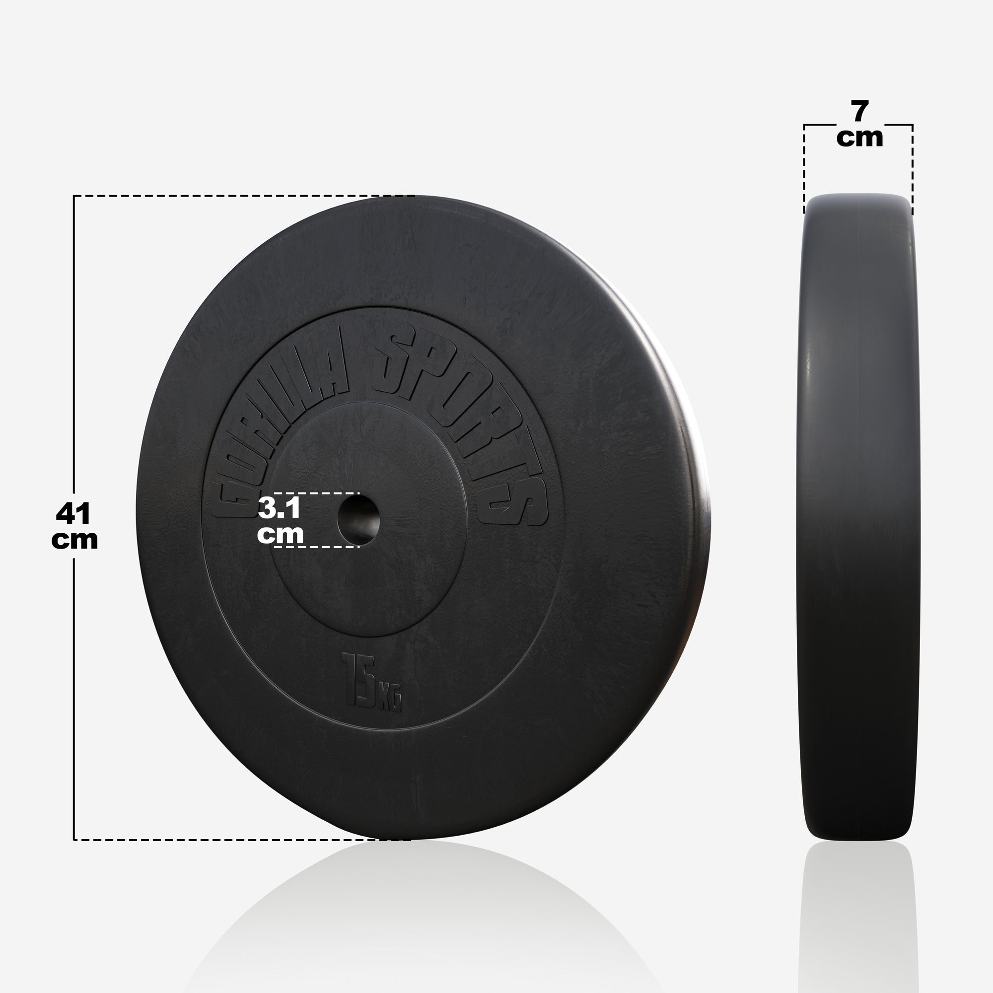 Vinüülkattega raskusketas 15 kg 30 mm