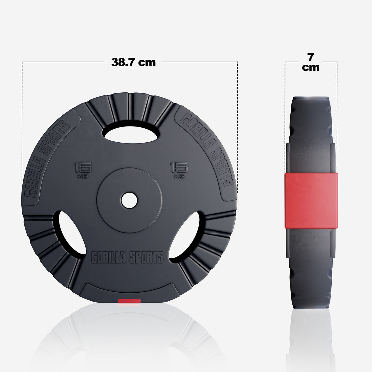 Tri Grip vinüülist raskusketas 15 kg 30 mm