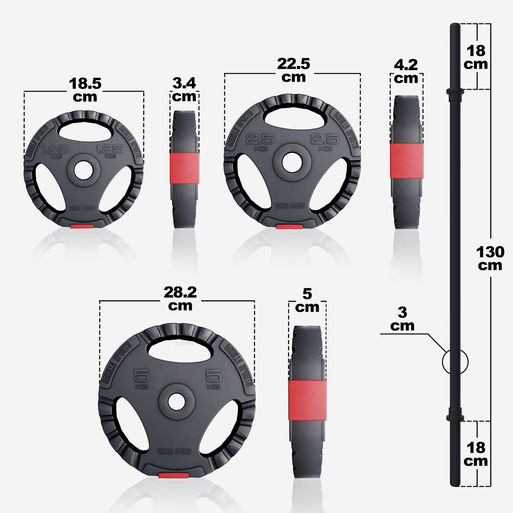 BodyPump komplekt 19,5 kg Tri Grip raskusketastega