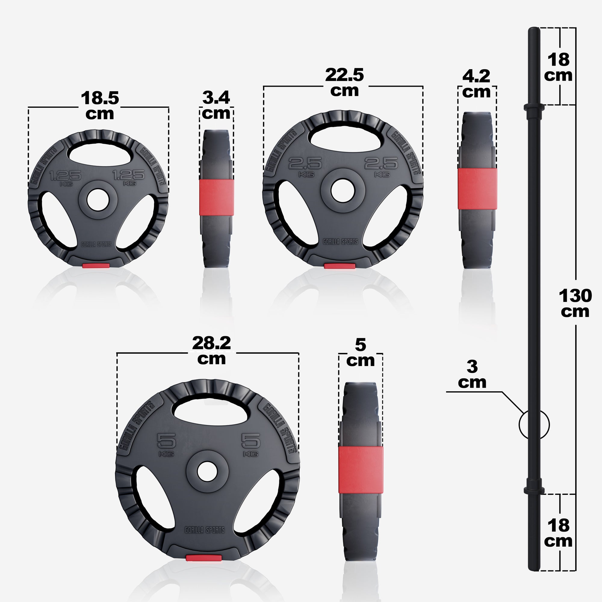 BodyPump komplekt 19,5 kg Tri Grip raskusketastega
