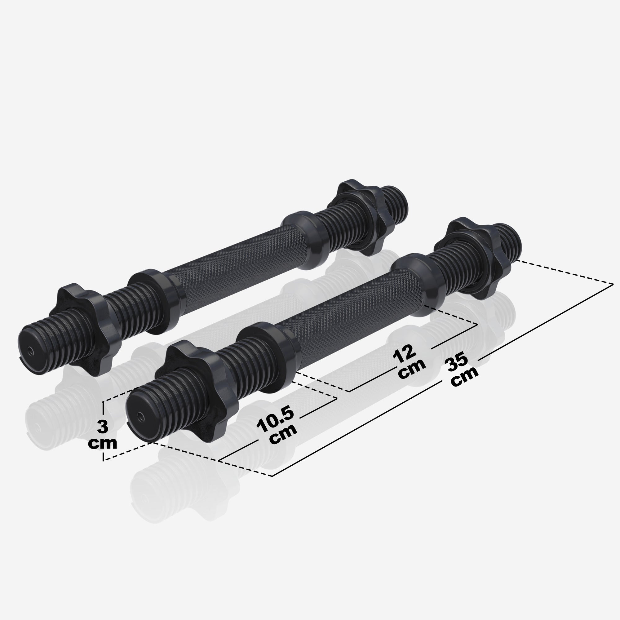 Keermelukkudega hantlikangid 30 mm, 35 cm, 2 tk