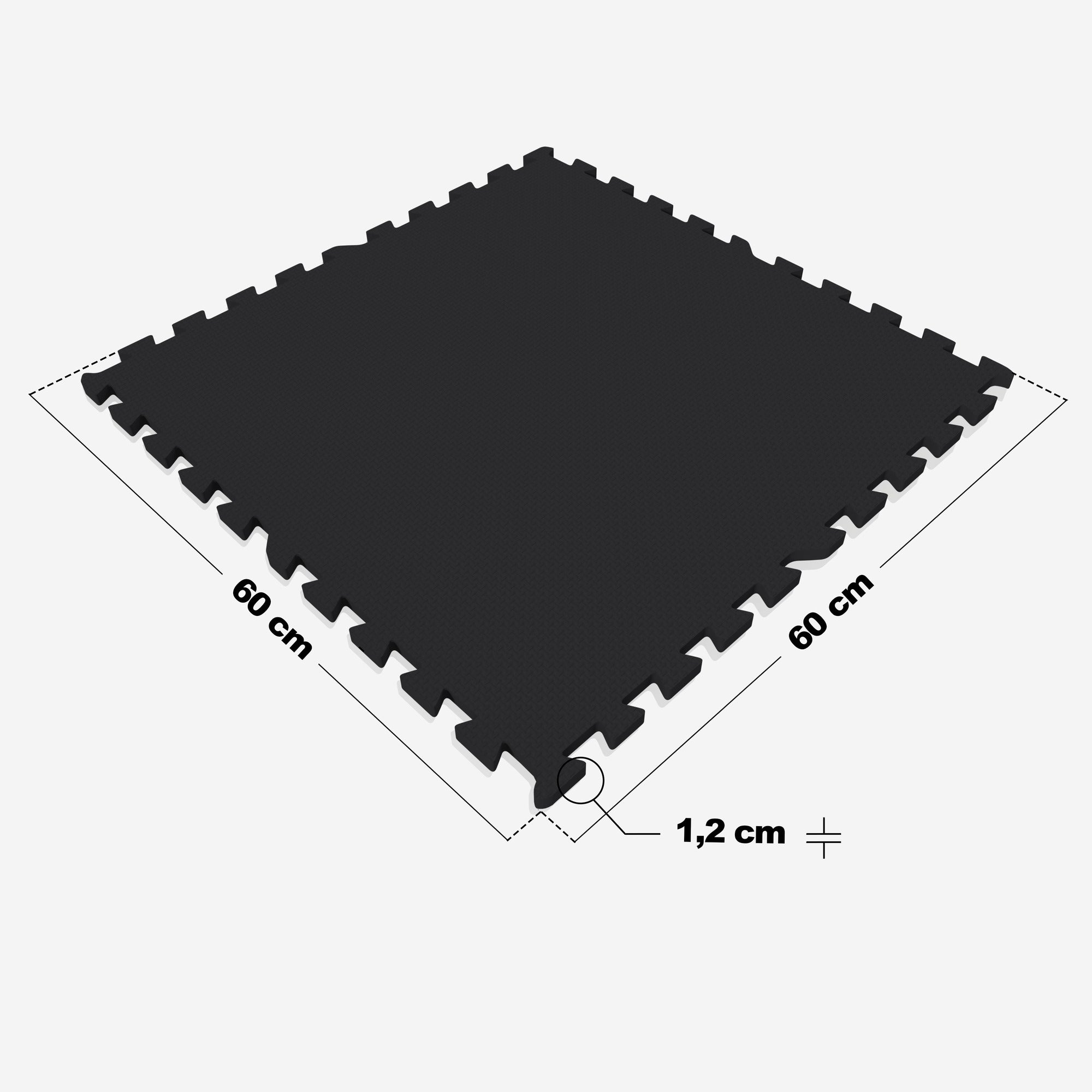 Puslematid 8 osa 60 x 60 x 1,2 cm, must
