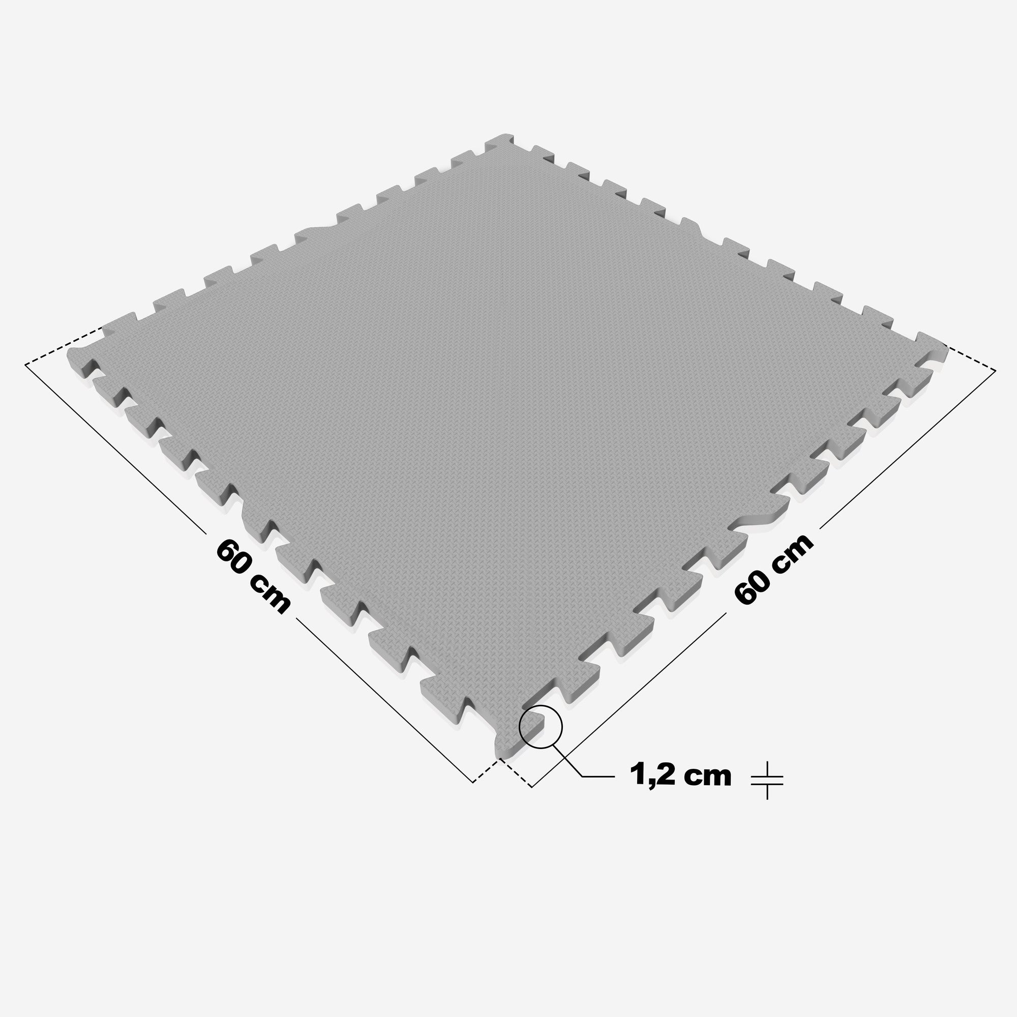 Treeningmatt 8 osa 60 x 60 x 1,2 cm, hall