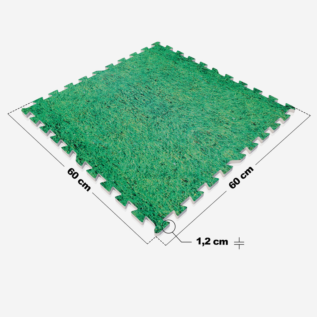 Treeningmatt 8 tükki 60 x 60 x 1,2 cm murumustriga