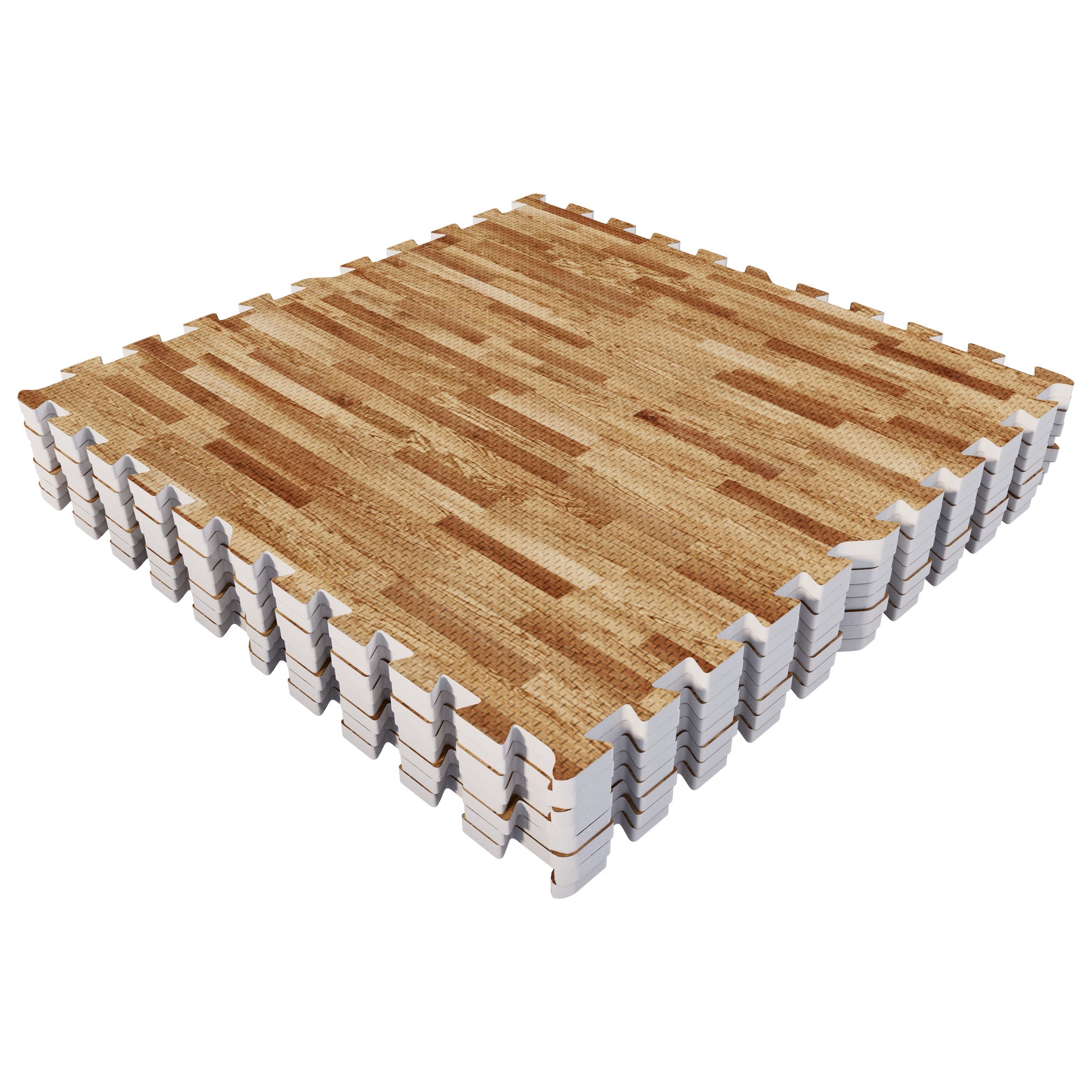 Treeningmatt 8 osa 60 x 60 x 1,2 cm, puidumustriga