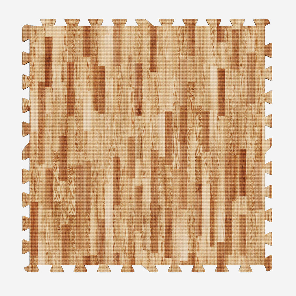 Treeningmatt 8 osa 60 x 60 x 1,2 cm, puidumustriga