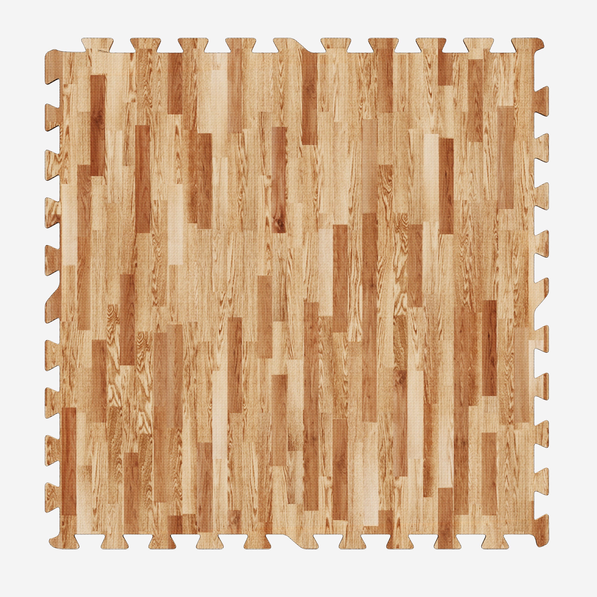 Treeningmatt 8 osa 60 x 60 x 1,2 cm, puidumustriga