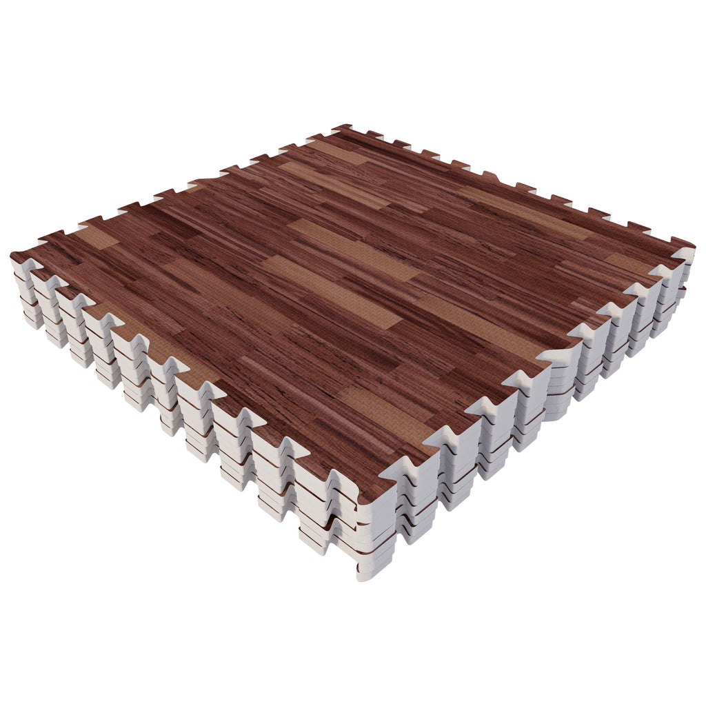 Treeningmatt 8 osa 60 x 60 cm, tume puidumuster
