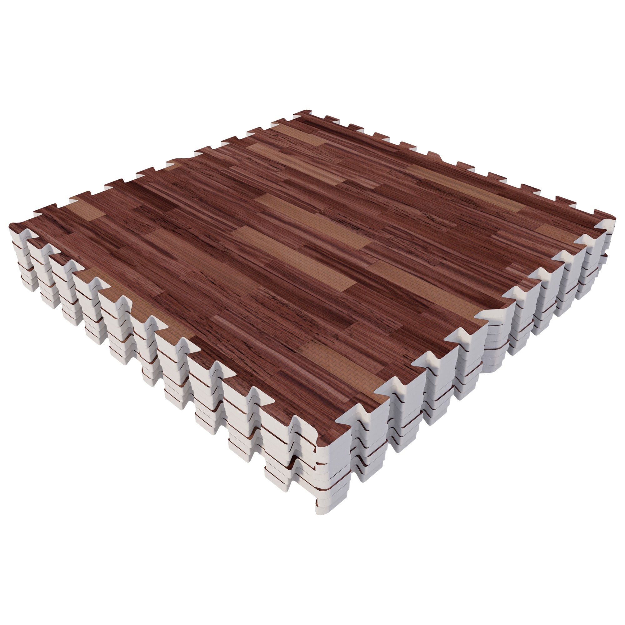 Treeningmatt 8 osa 60 x 60 cm, tume puidumuster