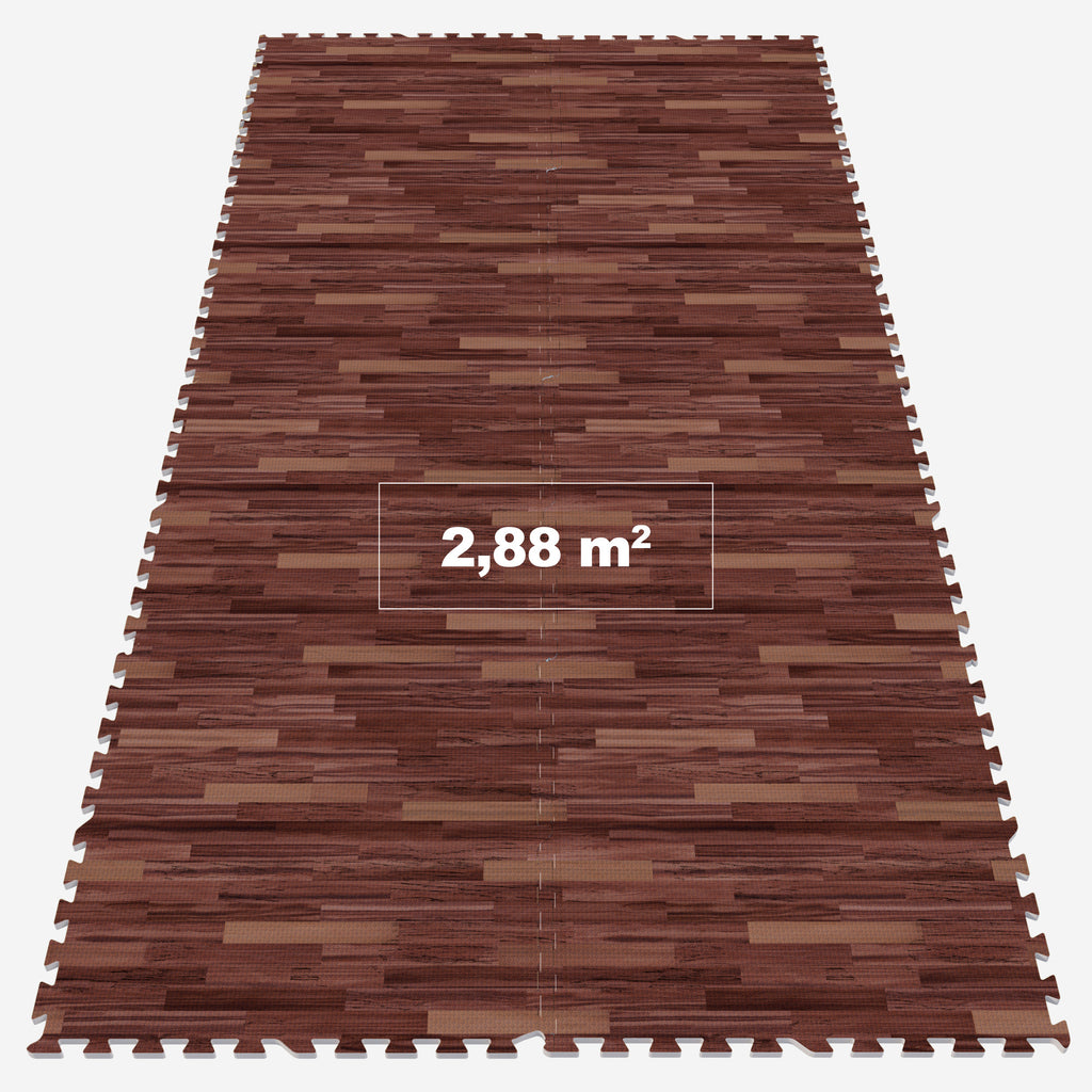 Treeningmatt 8 osa 60 x 60 cm, tume puidumuster