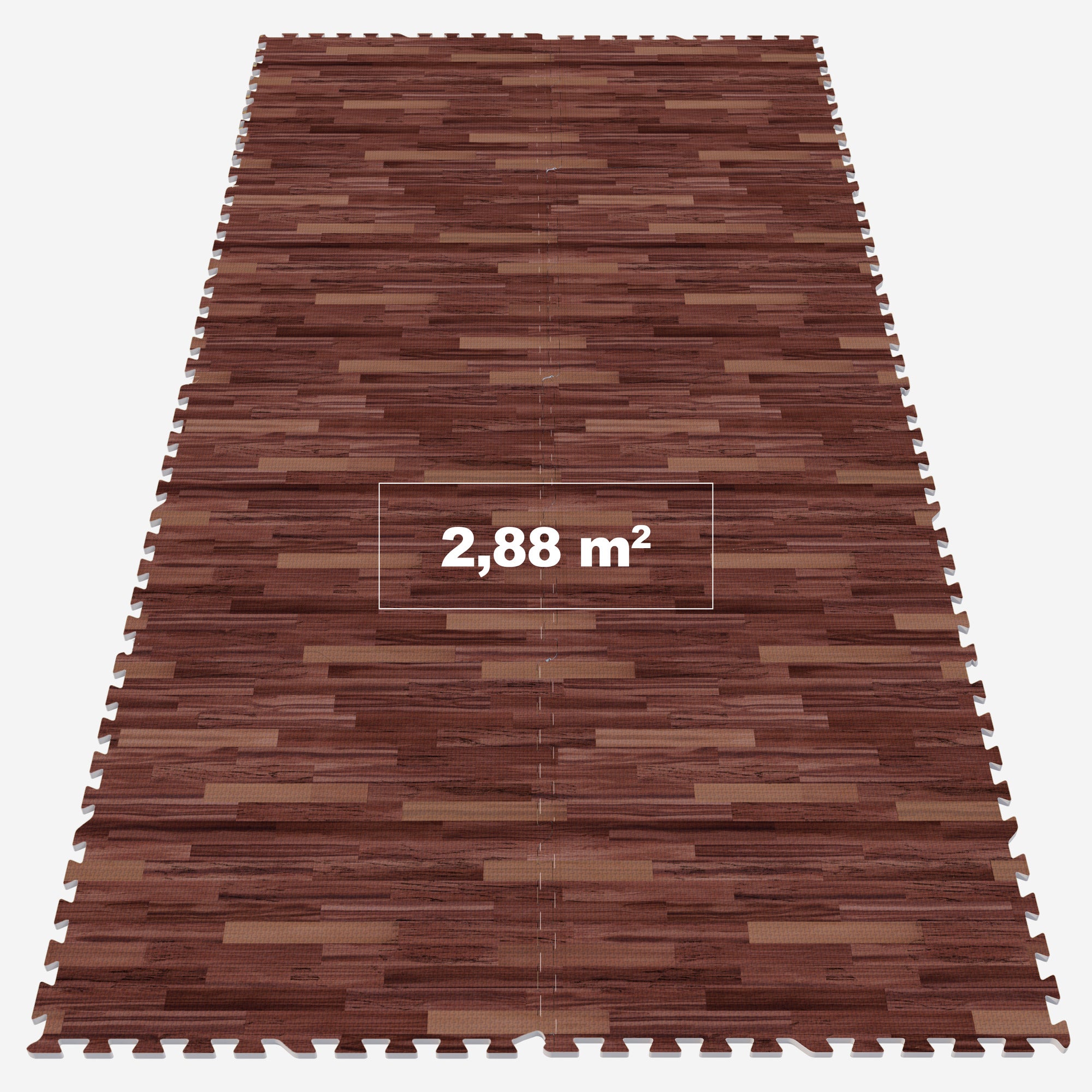 Treeningmatt 8 osa 60 x 60 cm, tume puidumuster