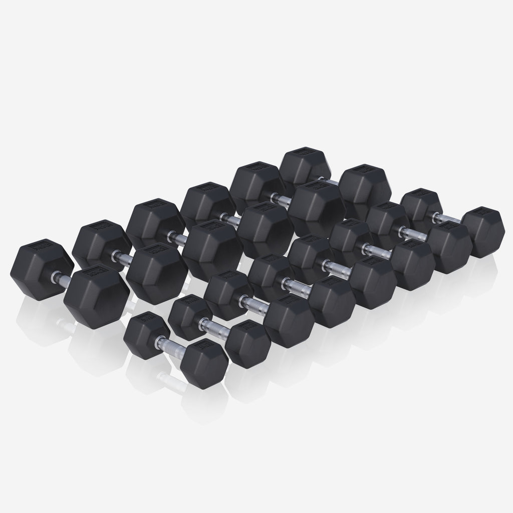 Hexagon hantlikomplekt 237 kg hoidikuga