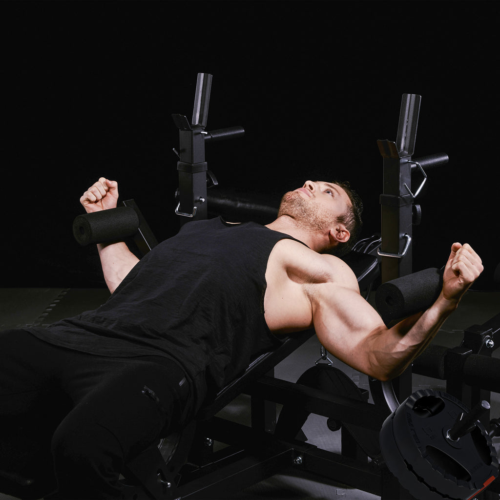 Mitmekülgne treeningjaam 100 kg Tri Grip raskuskomplektiga