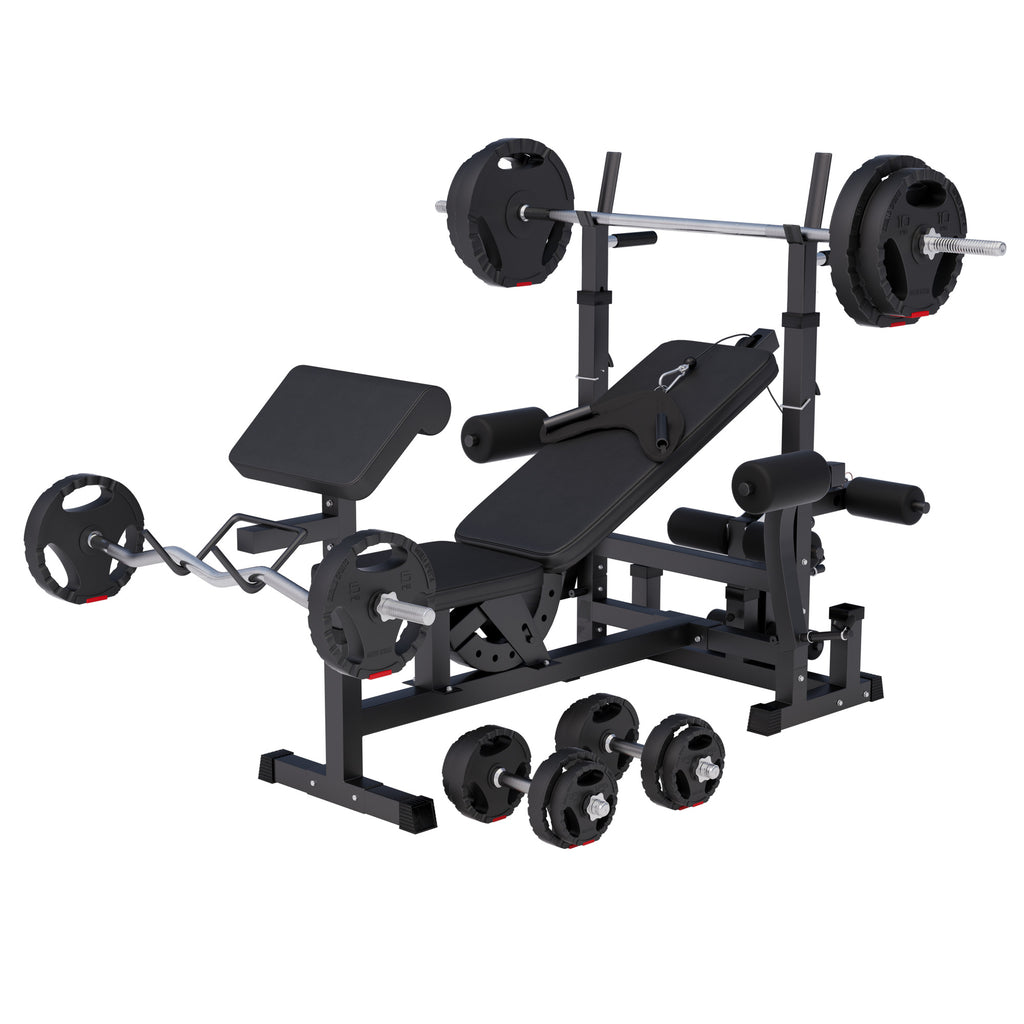 Mitmekülgne treeningjaam 100 kg Tri Grip raskuskomplektiga