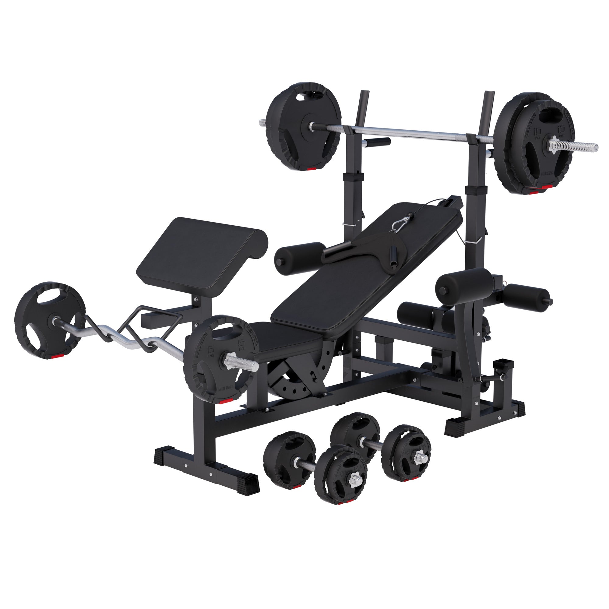 Mitmekülgne treeningjaam 100 kg Tri Grip raskuskomplektiga