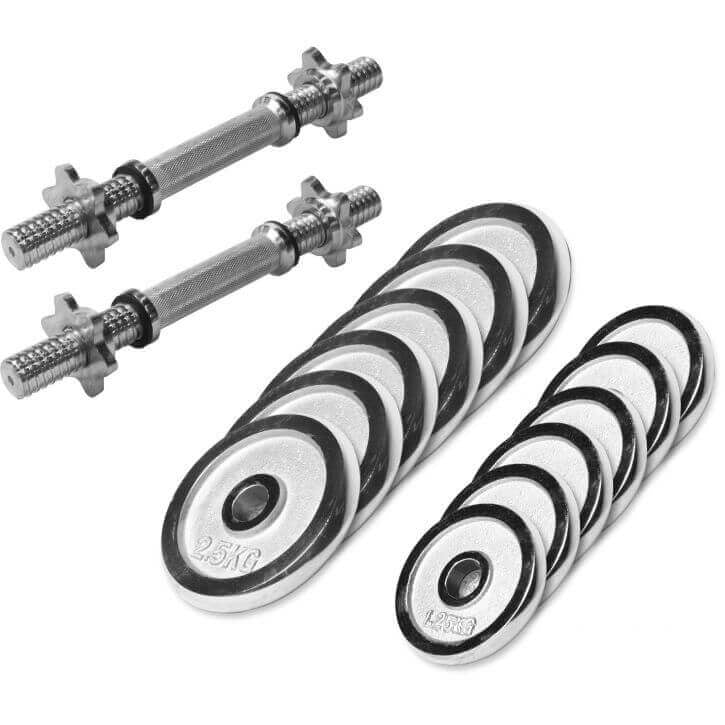 Kroomitud hantlikomplekt 27,5 kg 30 mm