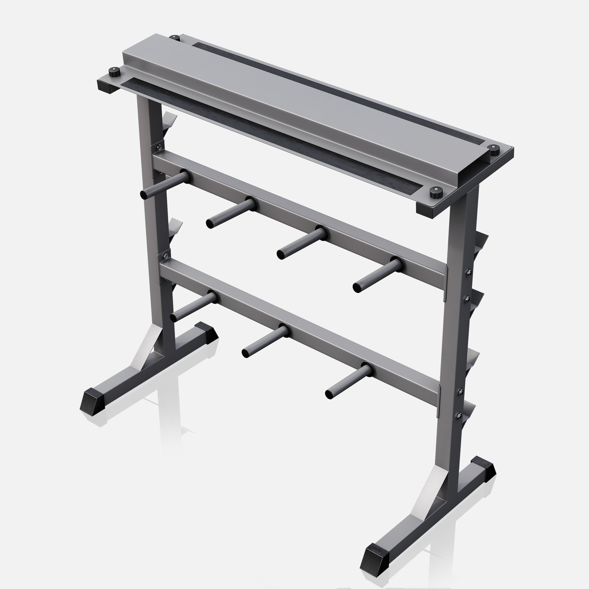 3-In-1 raskustehoidik ketastele, hantlitele ja kangidele, hall