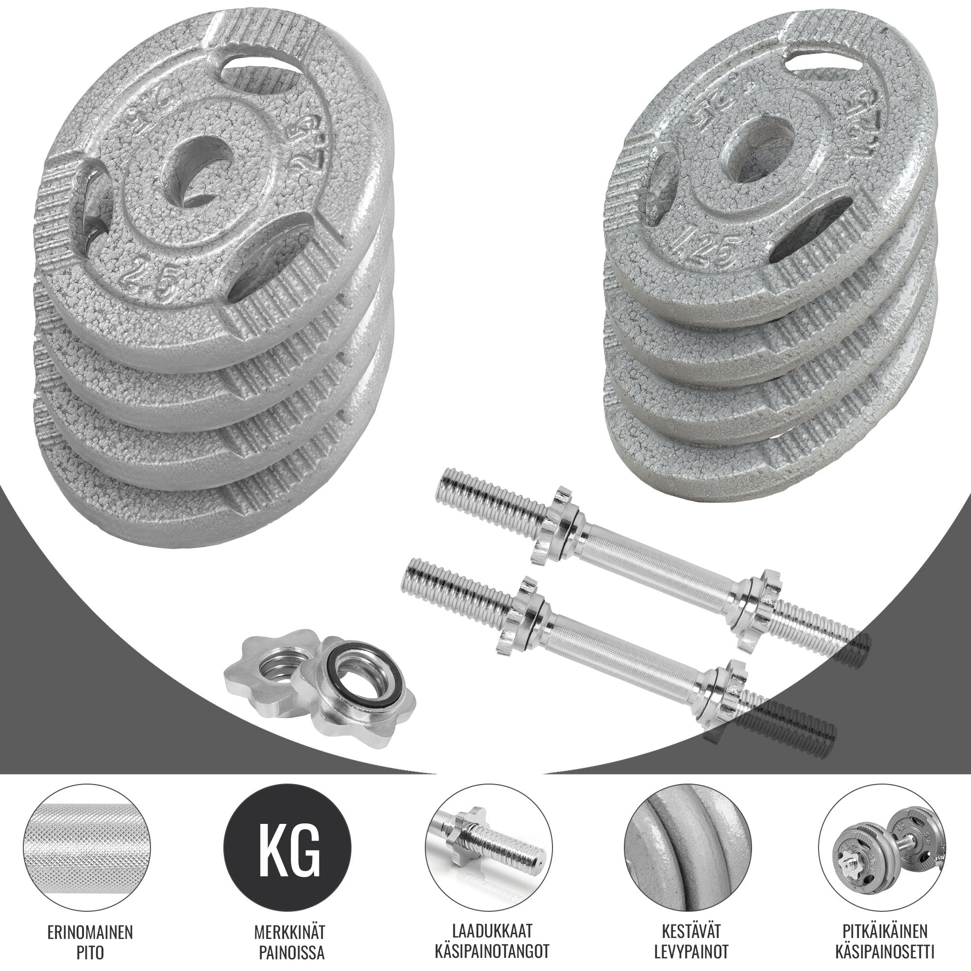 Tri Grip malmist hantlikomplekt 30 kg