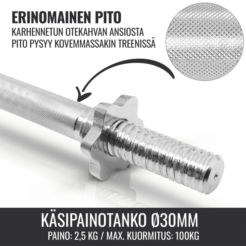 Kummikattega hantlikomplekt 30 kg