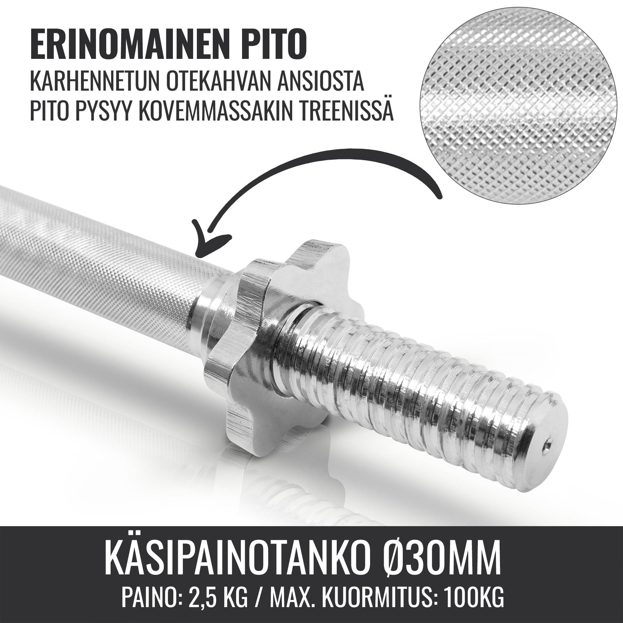 Kummikattega hantlikomplekt 30 kg
