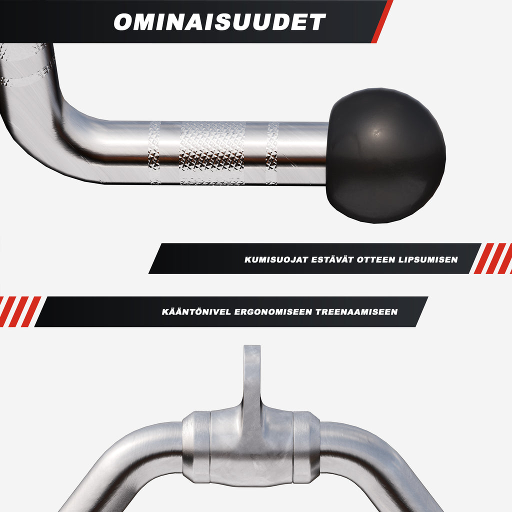 Kummiotstega sõudmiskäepide plokksüsteemile 30 cm