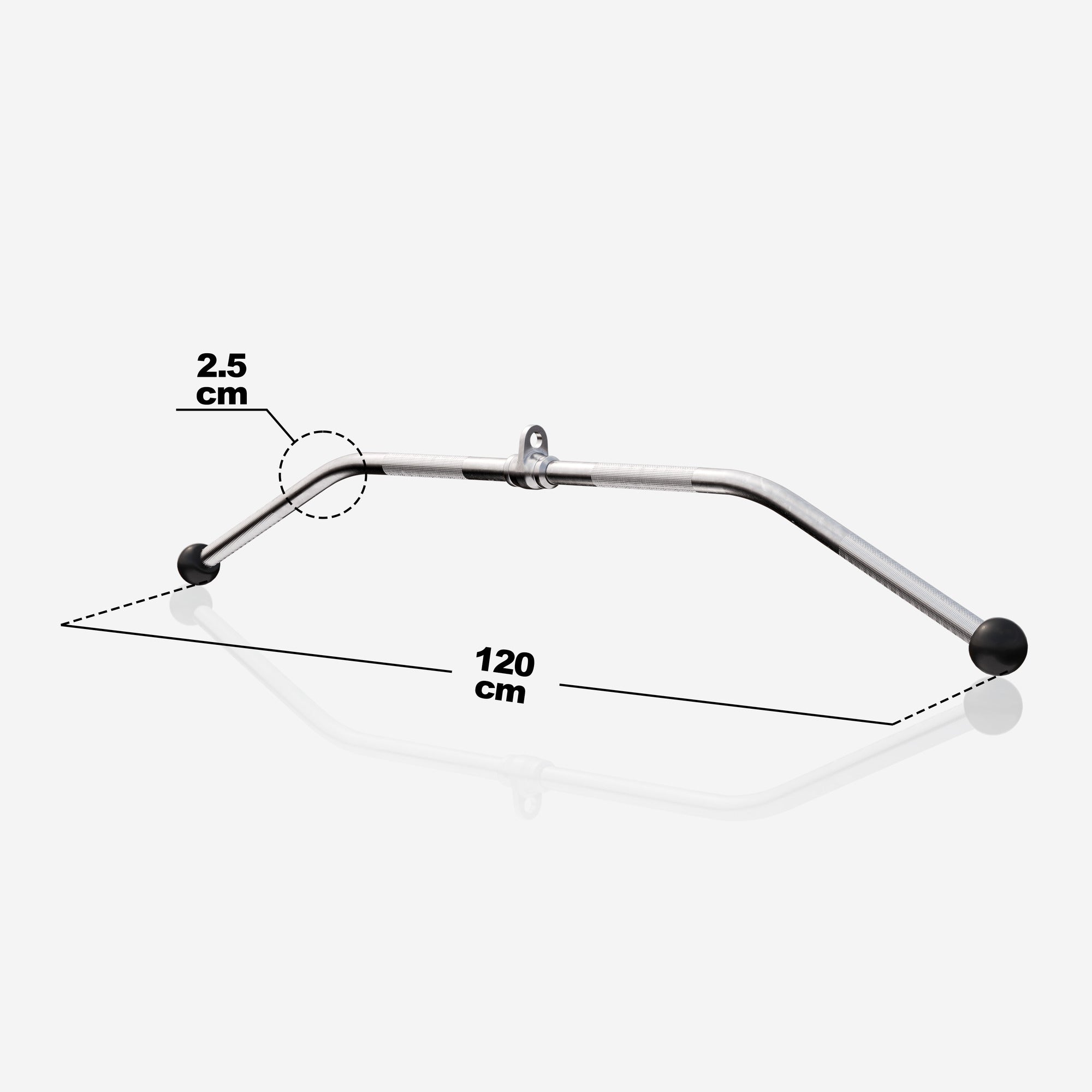 Kummiotstega ülaploki kang 120 cm