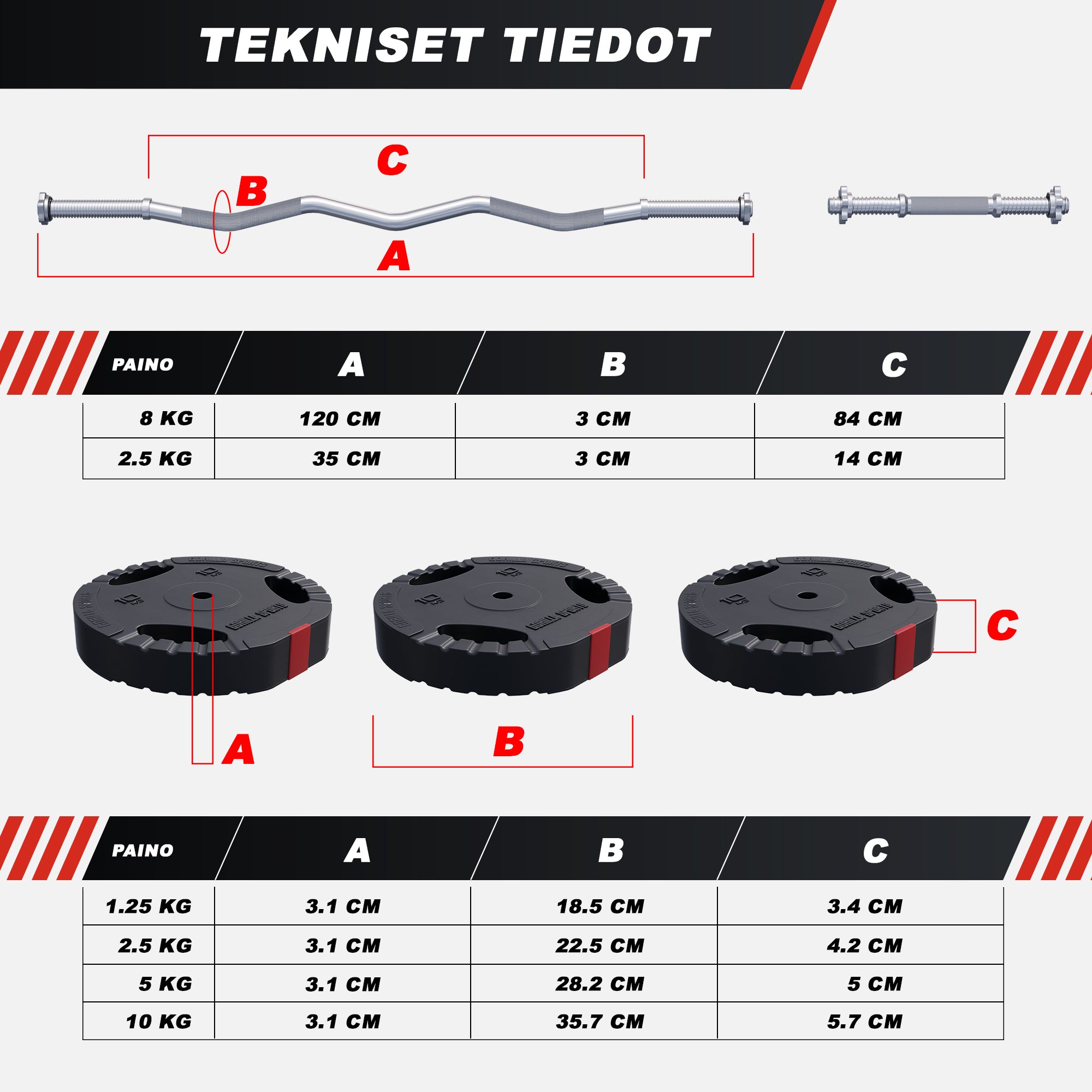 Vinüül Tri Grip kangikomplekt 70 kg