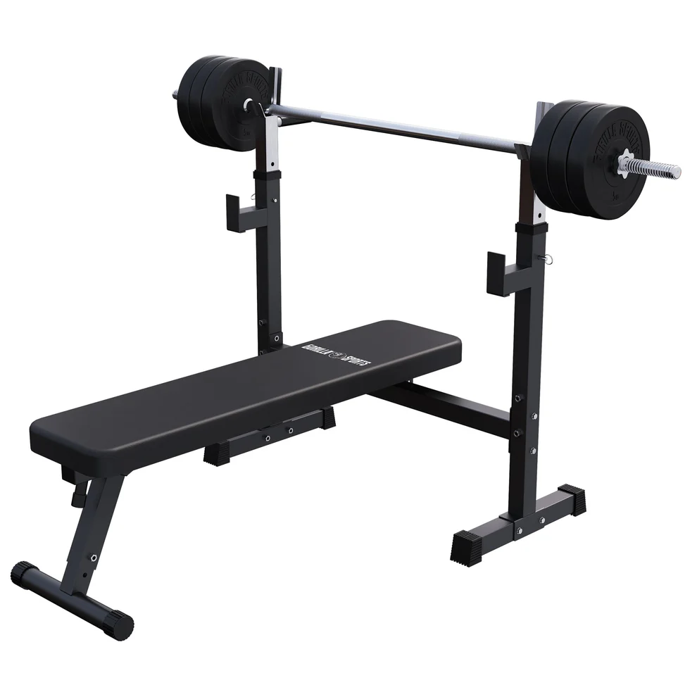 Kokkupandav jõutõstepink + 40 kg kangikomplekt