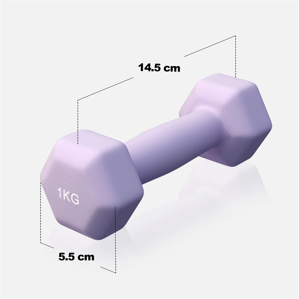Neopreenhantlid 1 kg / 2 tk, lilla