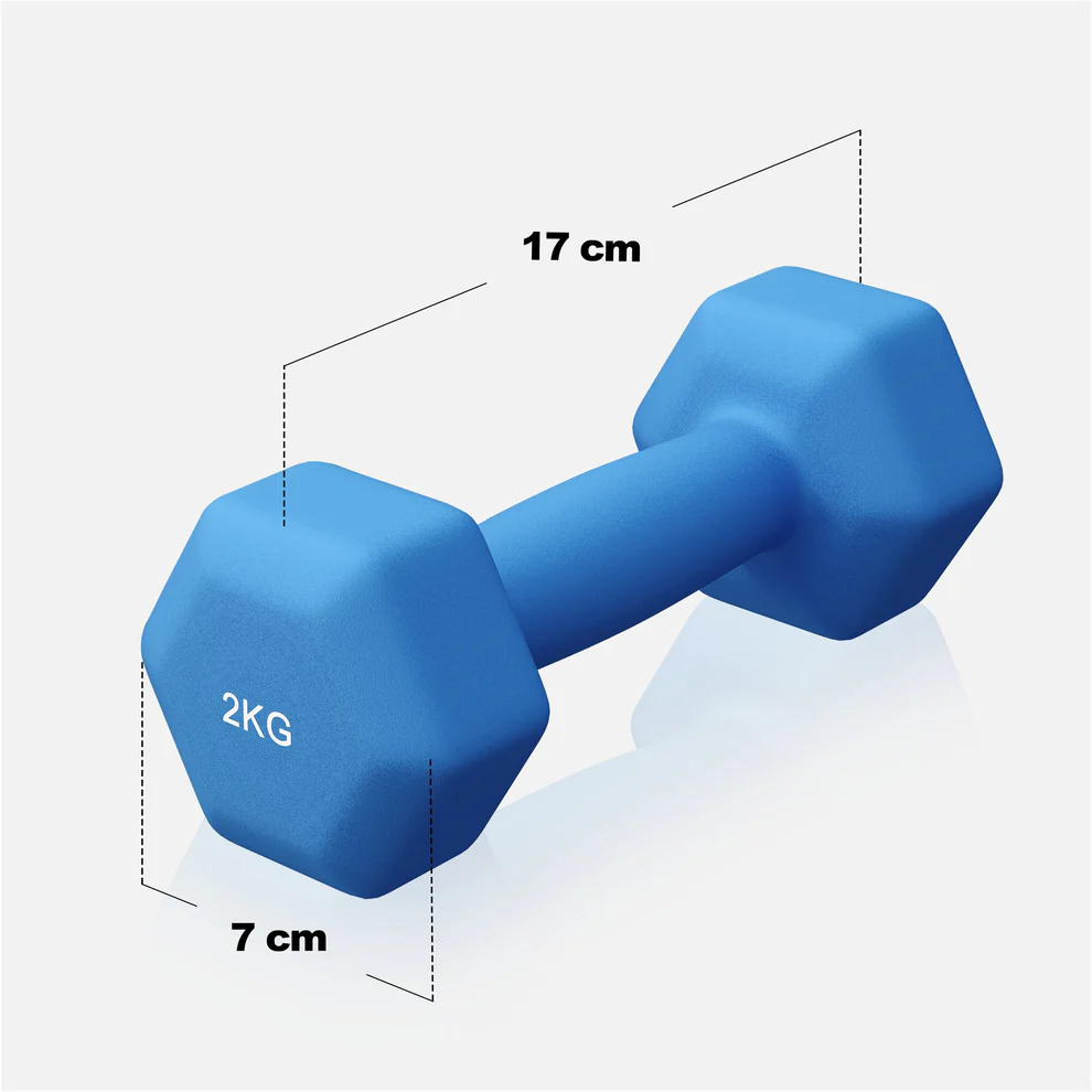 Neopreenhantlid 2 kg / 2 tk, sinine
