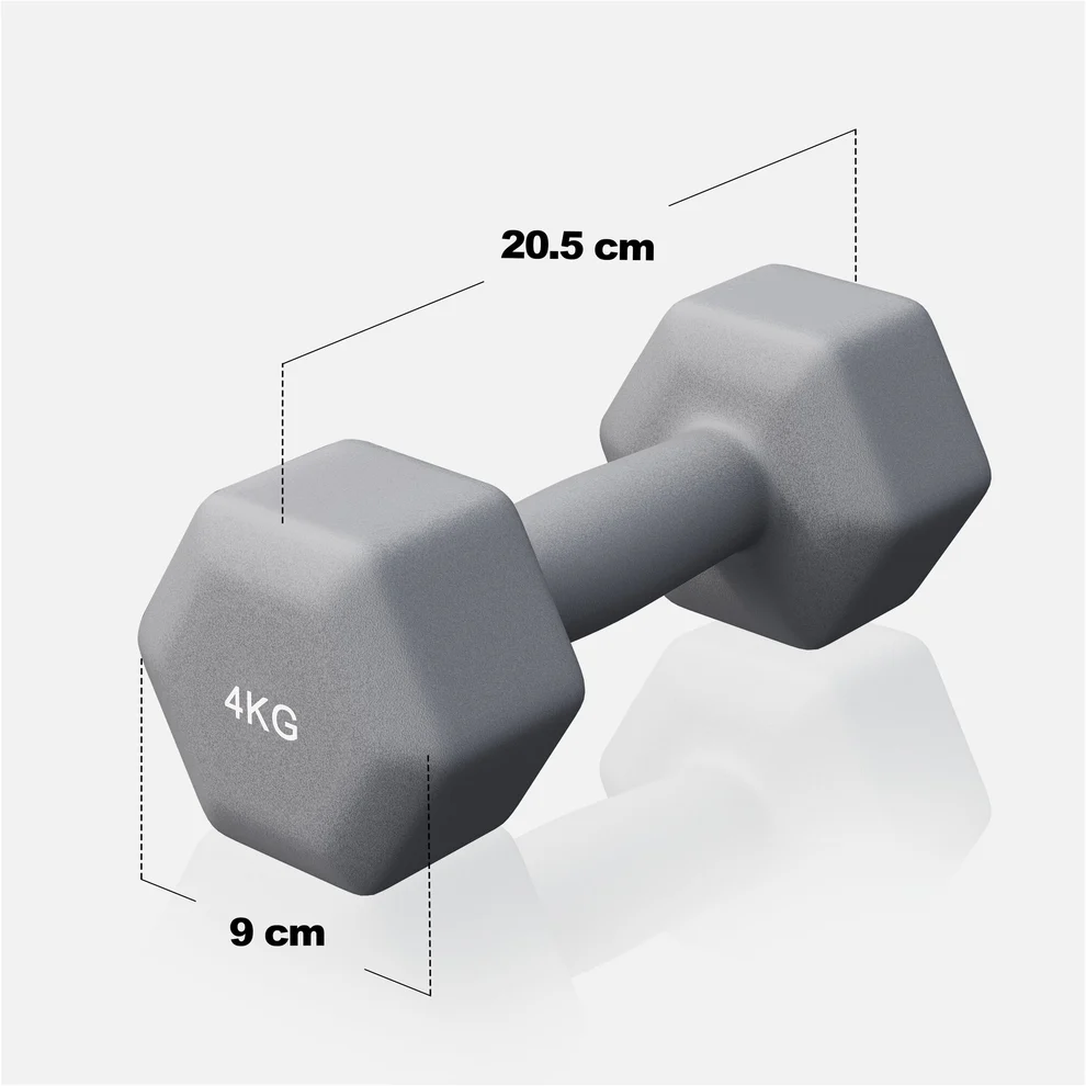 Neopreenhantlid 4 kg, 2 tk, hall