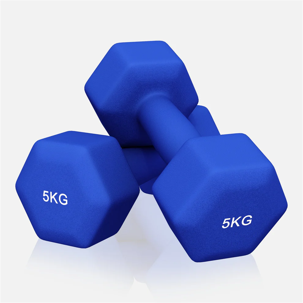 Neopreenhantlid 5 kg, 2 tk, tumesinine