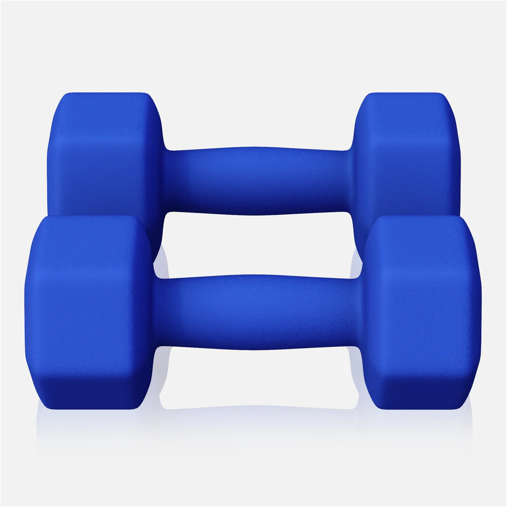 Neopreenhantlid 5 kg, 2 tk, tumesinine