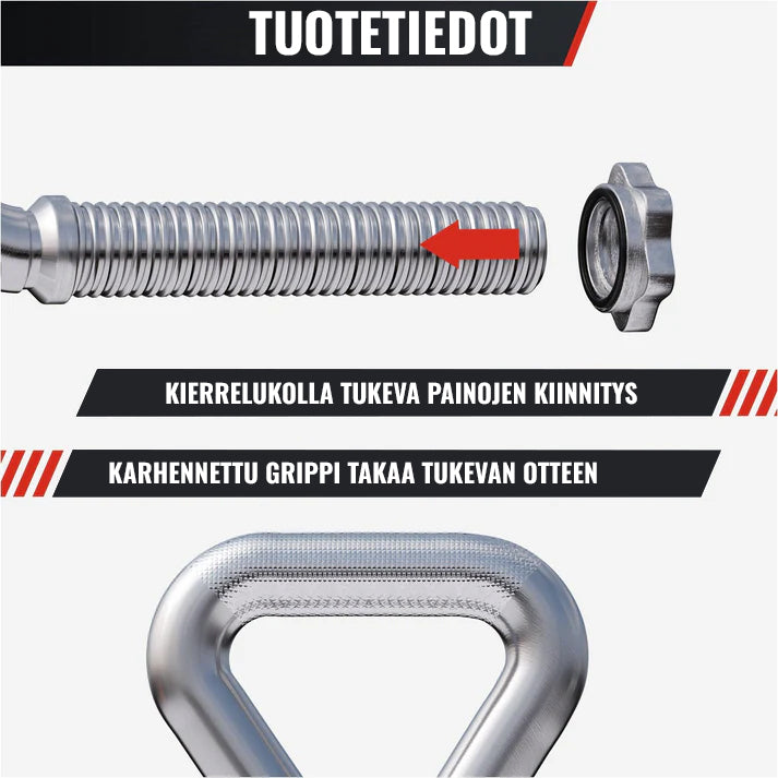 Reguleeritav sangpommi käepide raskusketastele, max 50 kg