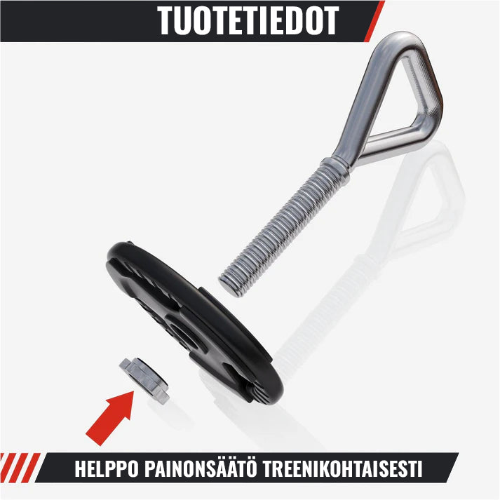 Reguleeritav sangpommi käepide raskusketastele, max 50 kg