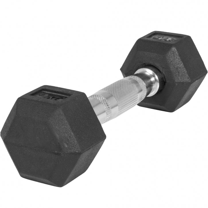 Hexagon-hantel 2,5-25kg, kummkattega malm (kiirtarne)