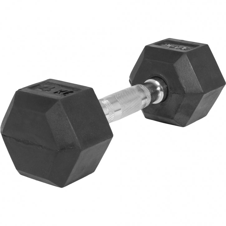 Hexagon-hantel 2,5-25kg, kummkattega malm (kiirtarne)