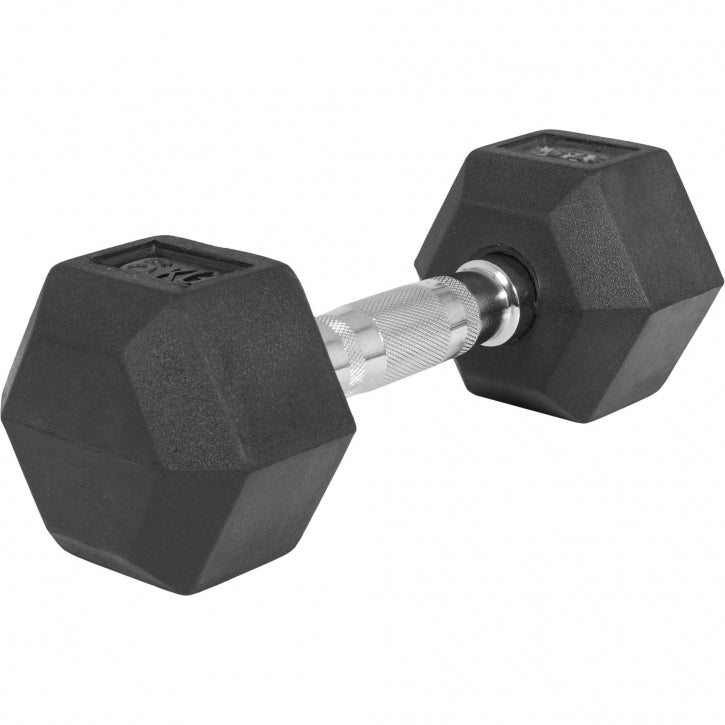 Hexagon-hantel 2,5-25kg, kummkattega malm (kiirtarne)
