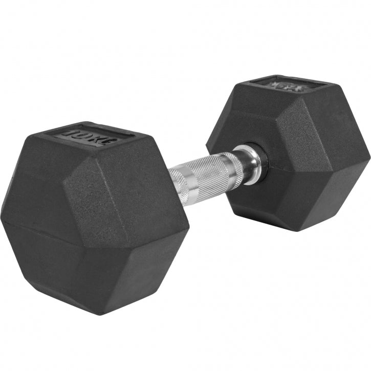Hexagon-hantel 2,5-25kg, kummkattega malm (kiirtarne)
